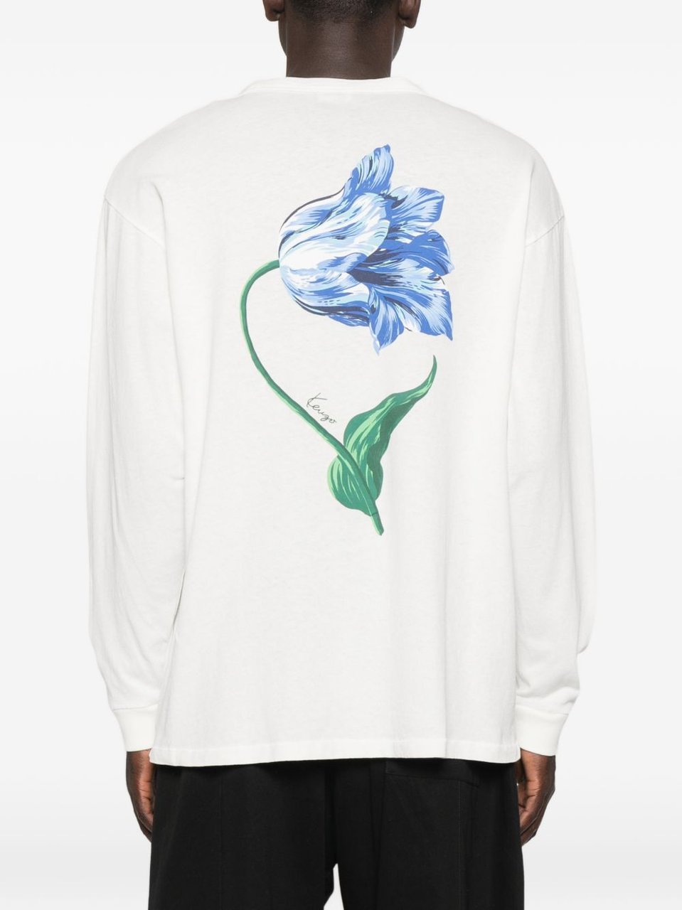 Kenzo Graphic Print Crew Neck Cotton T-Shirt Wit
