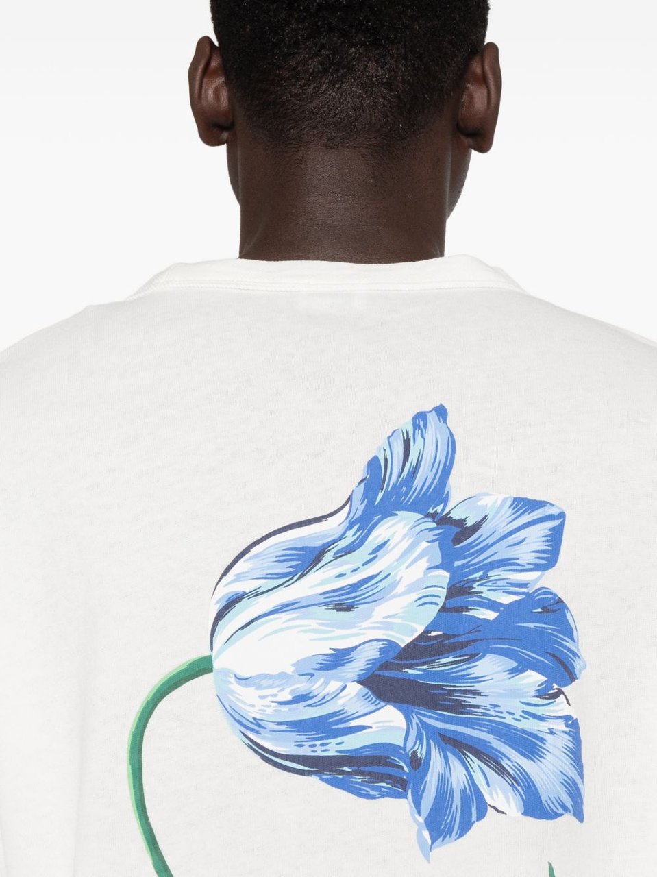 Kenzo Graphic Print Crew Neck Cotton T-Shirt Wit