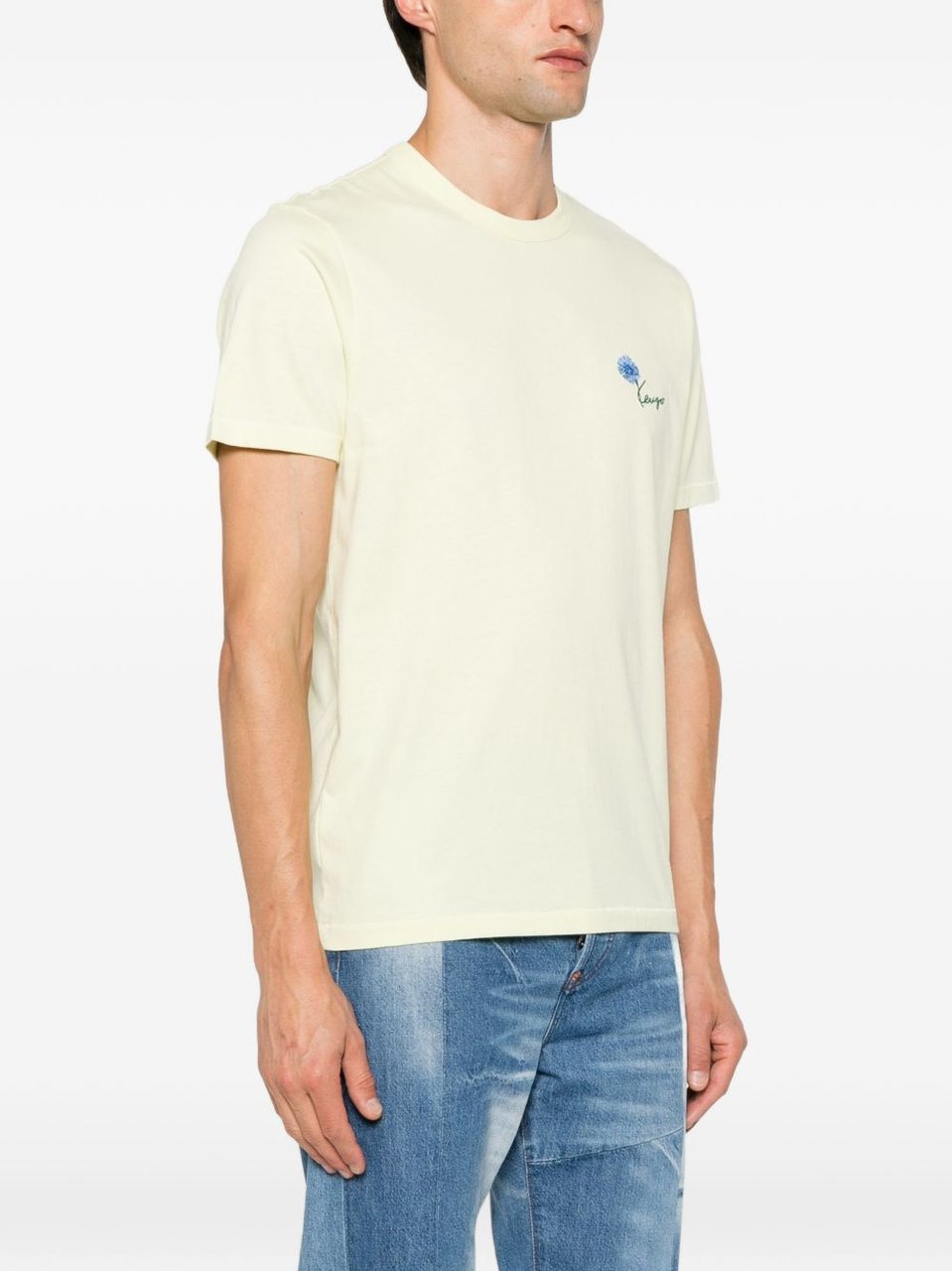 Kenzo Embroidered Logo Crew Neck T-Shirt with Minimalist Design Neutraal