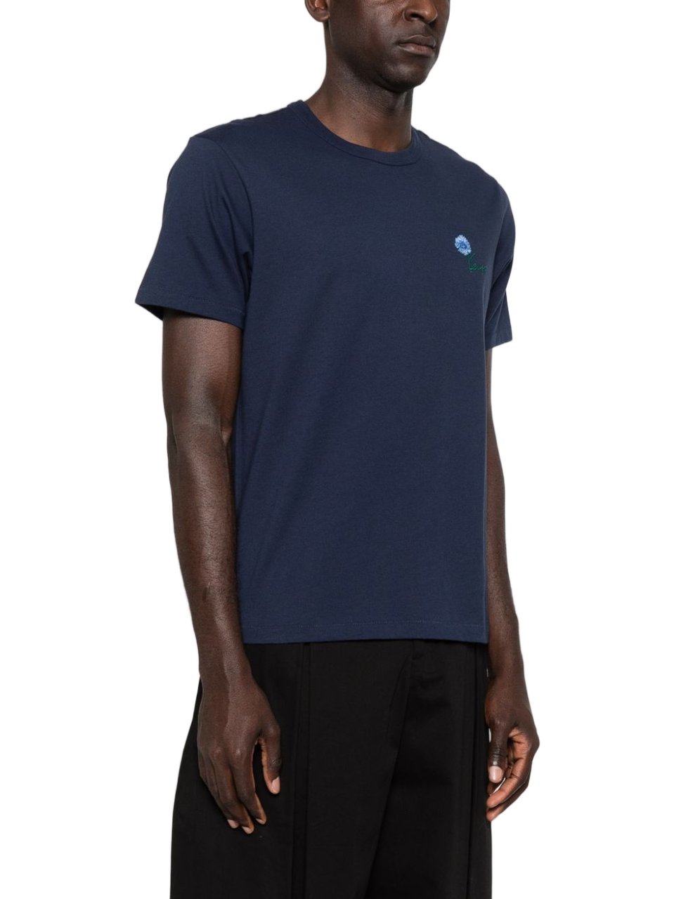 Kenzo White Contrast Trim Round Neck T-Shirt Zwart