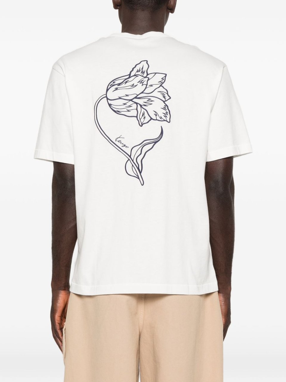 Kenzo Grey Relaxed Fit Graphic Print T-Shirt Wit