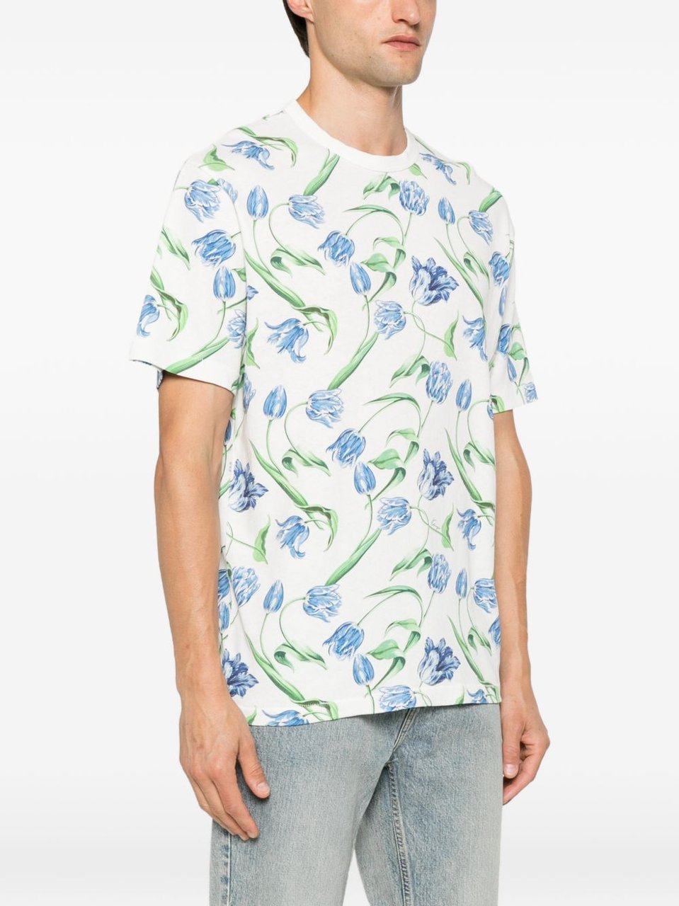 Kenzo Floral Print Crew Neck T-Shirt with Relaxed Fit Wit