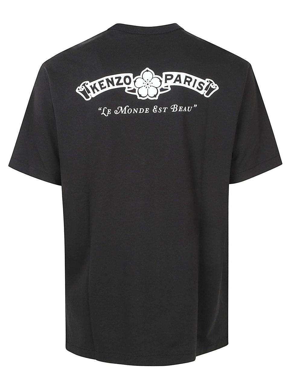 Kenzo Short-Sleeve Graphic T-Shirt with Floral Design Zwart