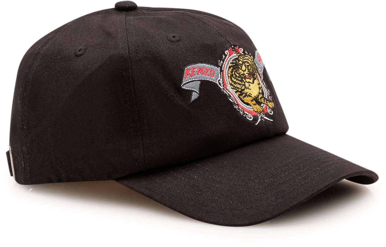 Kenzo Cappellino con Ricamo Tigre Zwart