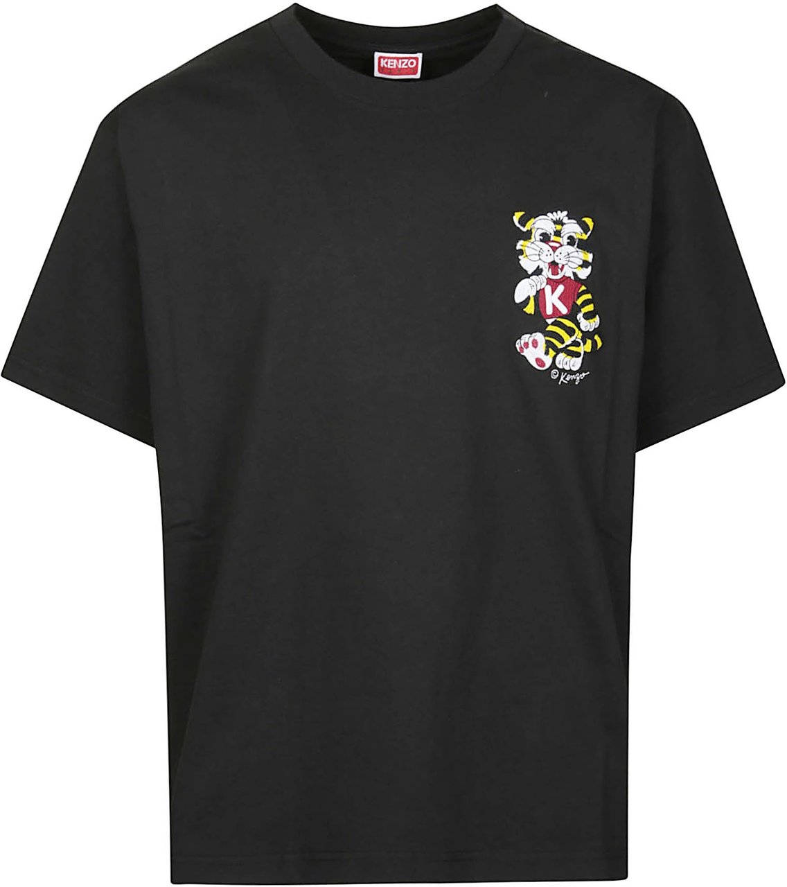 Kenzo Gots Wild Tiger Embroidered Oversize T-shirt Black Zwart