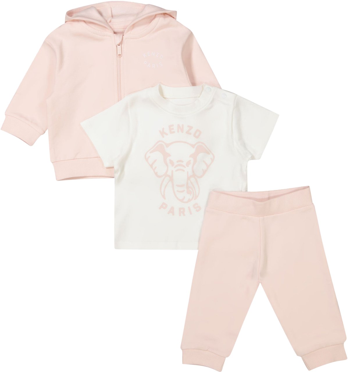 Kenzo Kenzo kids Baby Unisex Joggingpak In Licht Roze Roze