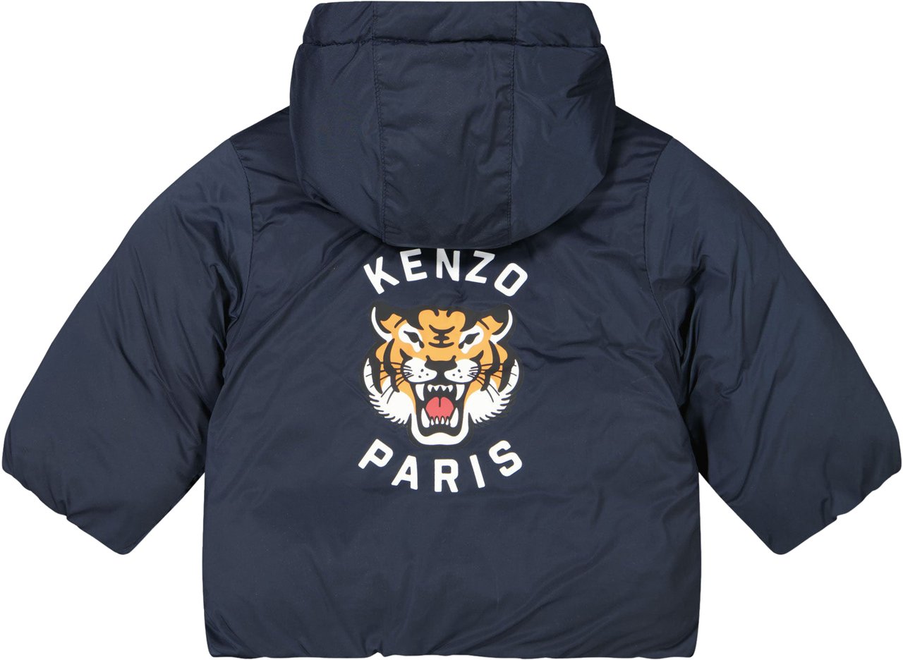 Kenzo Kenzo kids Baby Jongens Winterjas In Navy Blauw