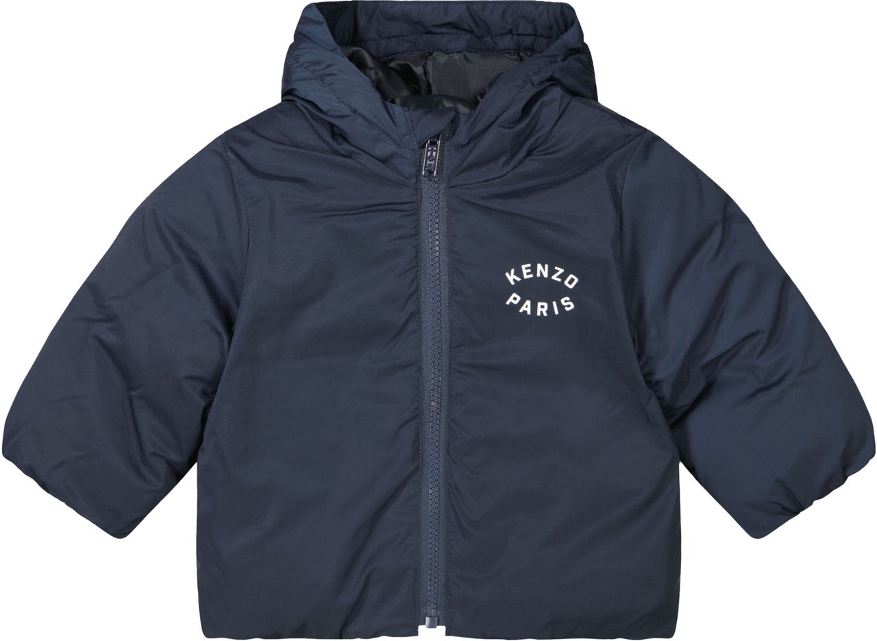 Kenzo Kenzo kids Baby Jongens Winterjas In Navy Blauw