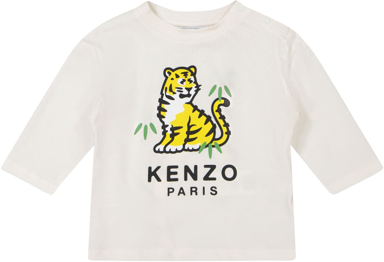 Kenzo Kenzo kids Baby Jongens T-Shirt In Off White Wit
