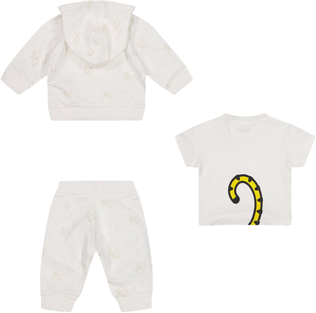 Kenzo Kenzo Kids Baby Jongens Joggingpak In Off White Wit