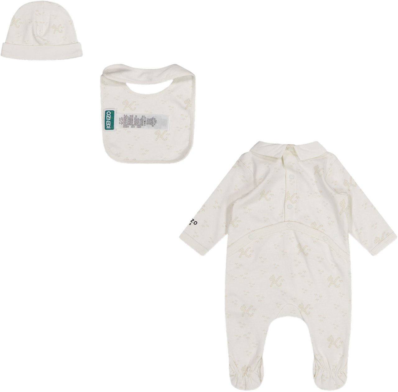 Kenzo Kenzo Kids Baby Jongens Boxpakje In Off White Wit