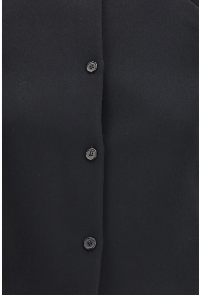 Khaite Khaite Black Polyester Biker Jacket Zwart