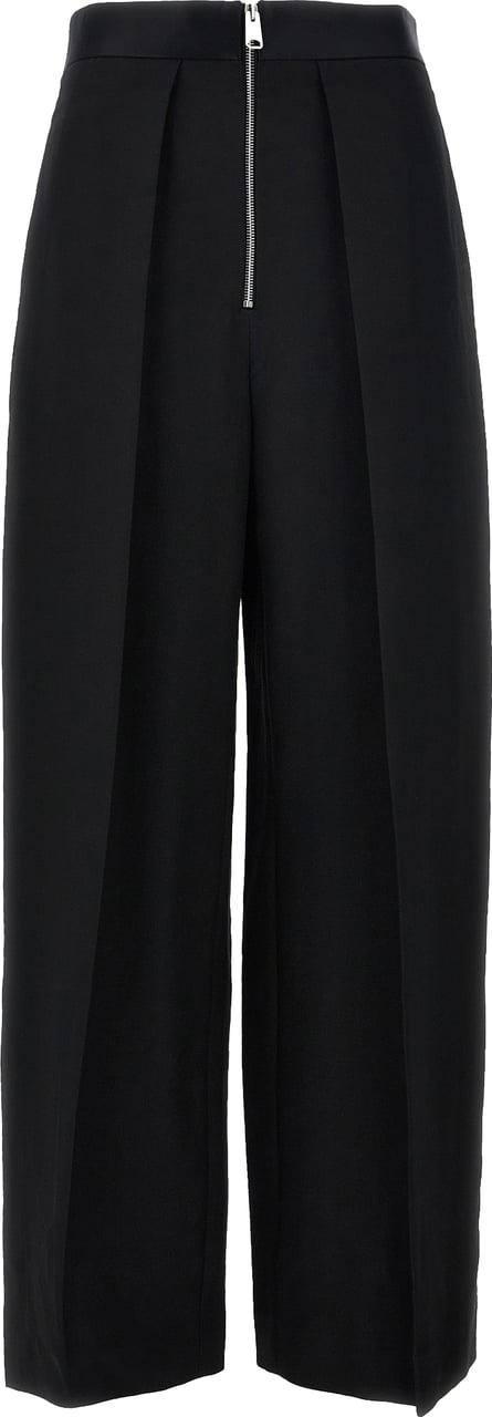 Khaite Black Viscose Casual Pants Zwart