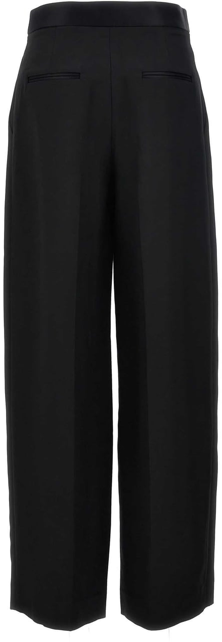 Khaite Black Viscose Casual Pants Zwart