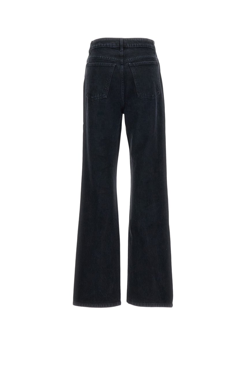 Khaite Black Danielle Wide-Leg Jeans Zwart