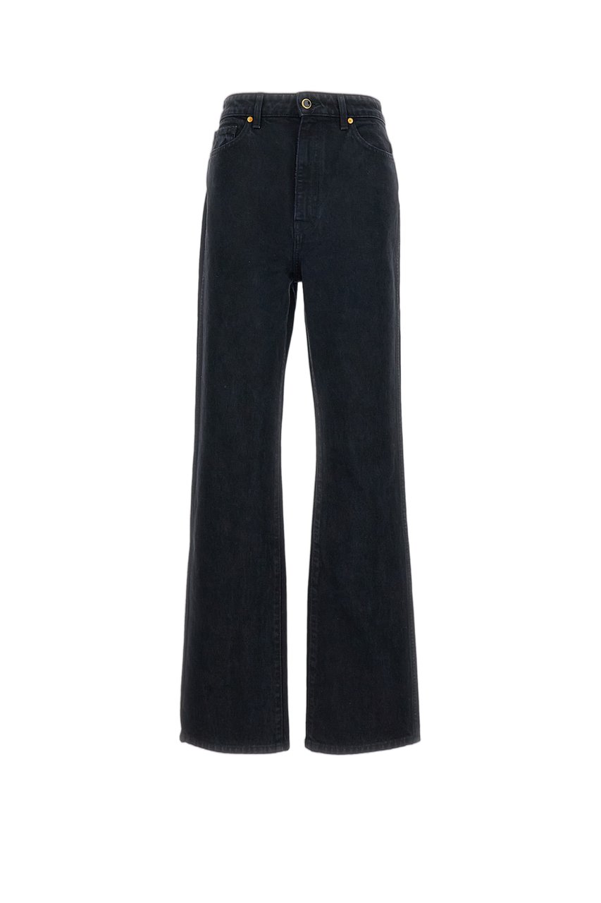 Khaite Black Danielle Wide-Leg Jeans Zwart