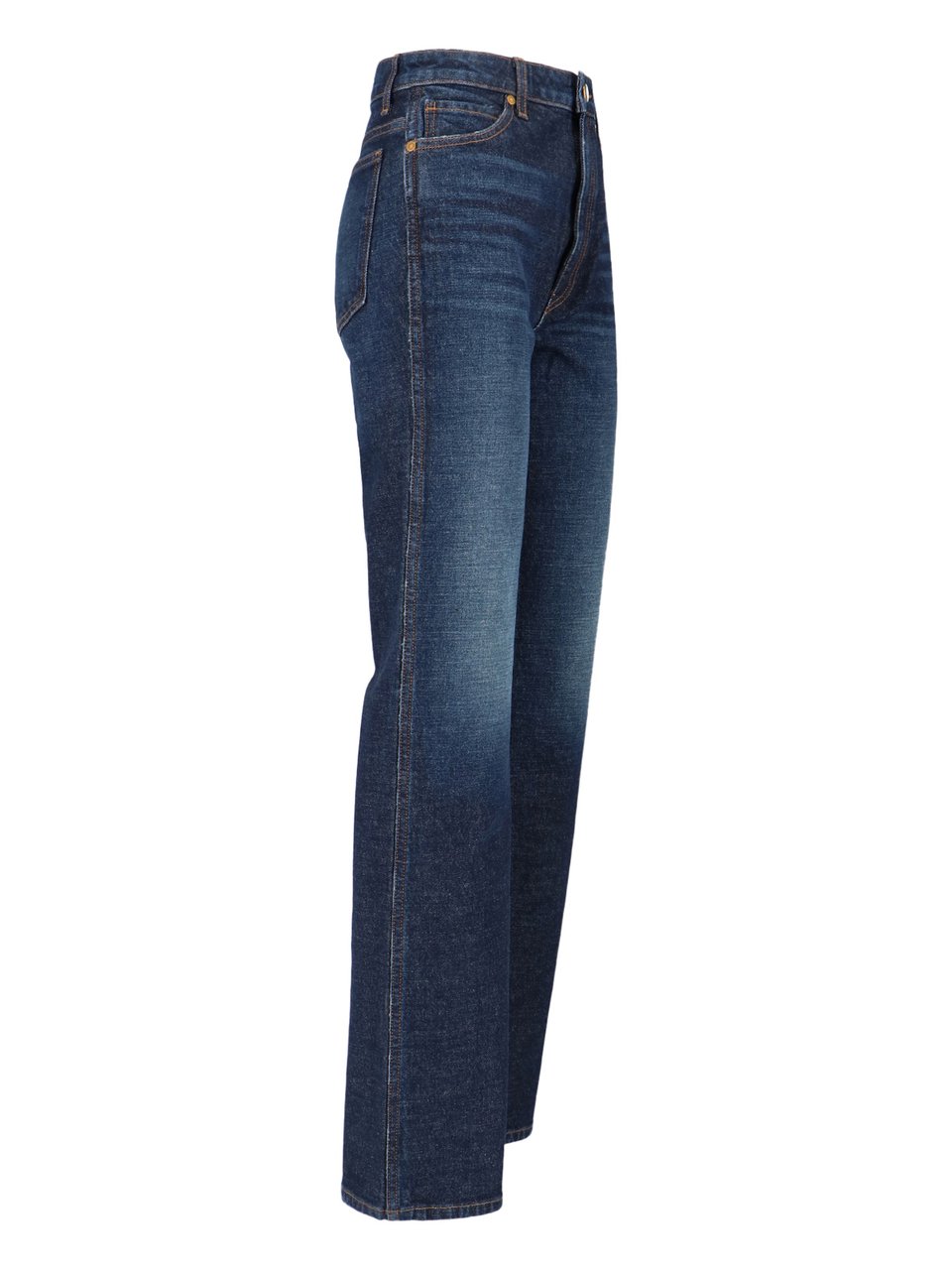 Khaite Blue High-Waisted Bootcut Denim Jeans Blauw