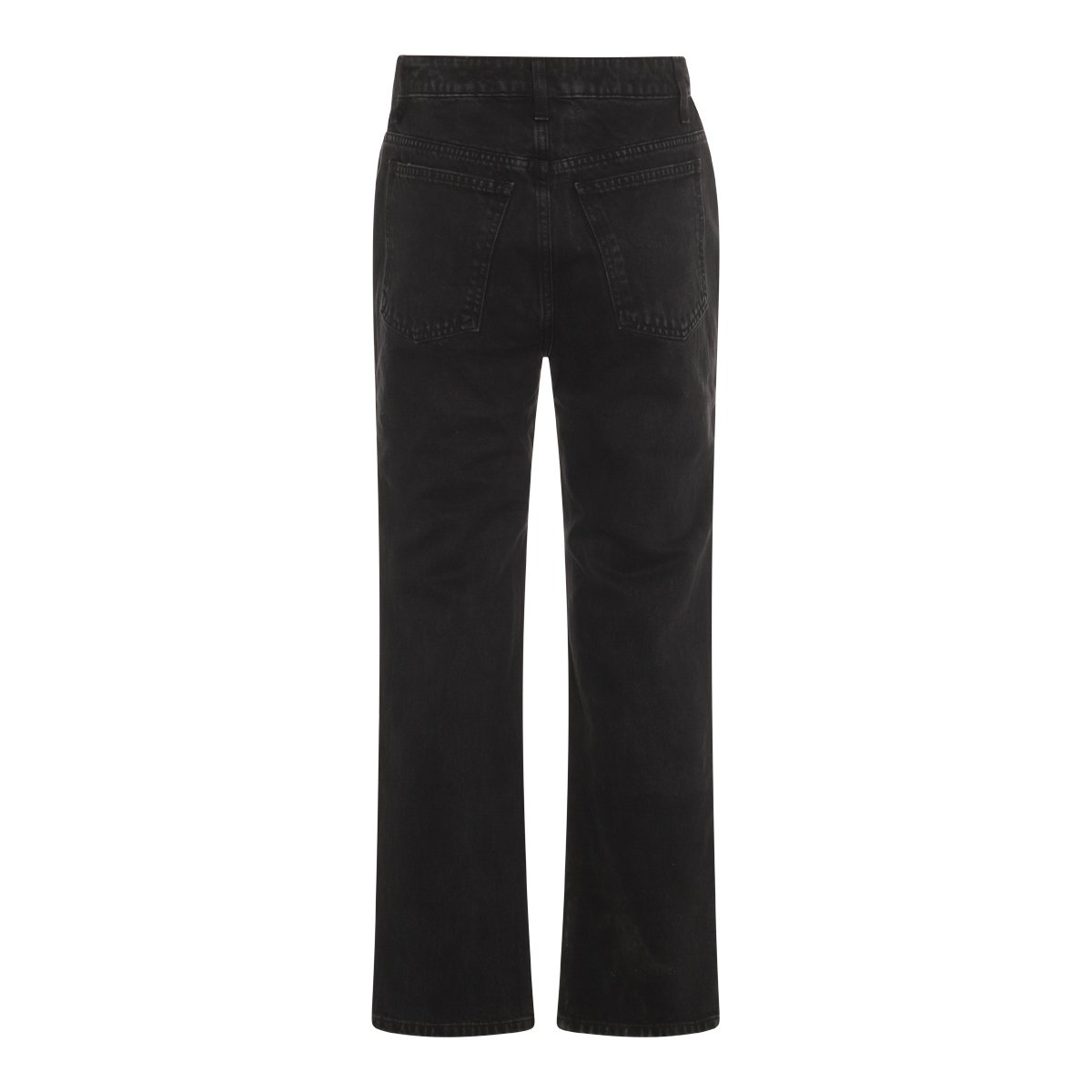 Khaite Straight-Leg High-Waist Black Denim Jeans with Classic Five-Pocket Styling Zwart