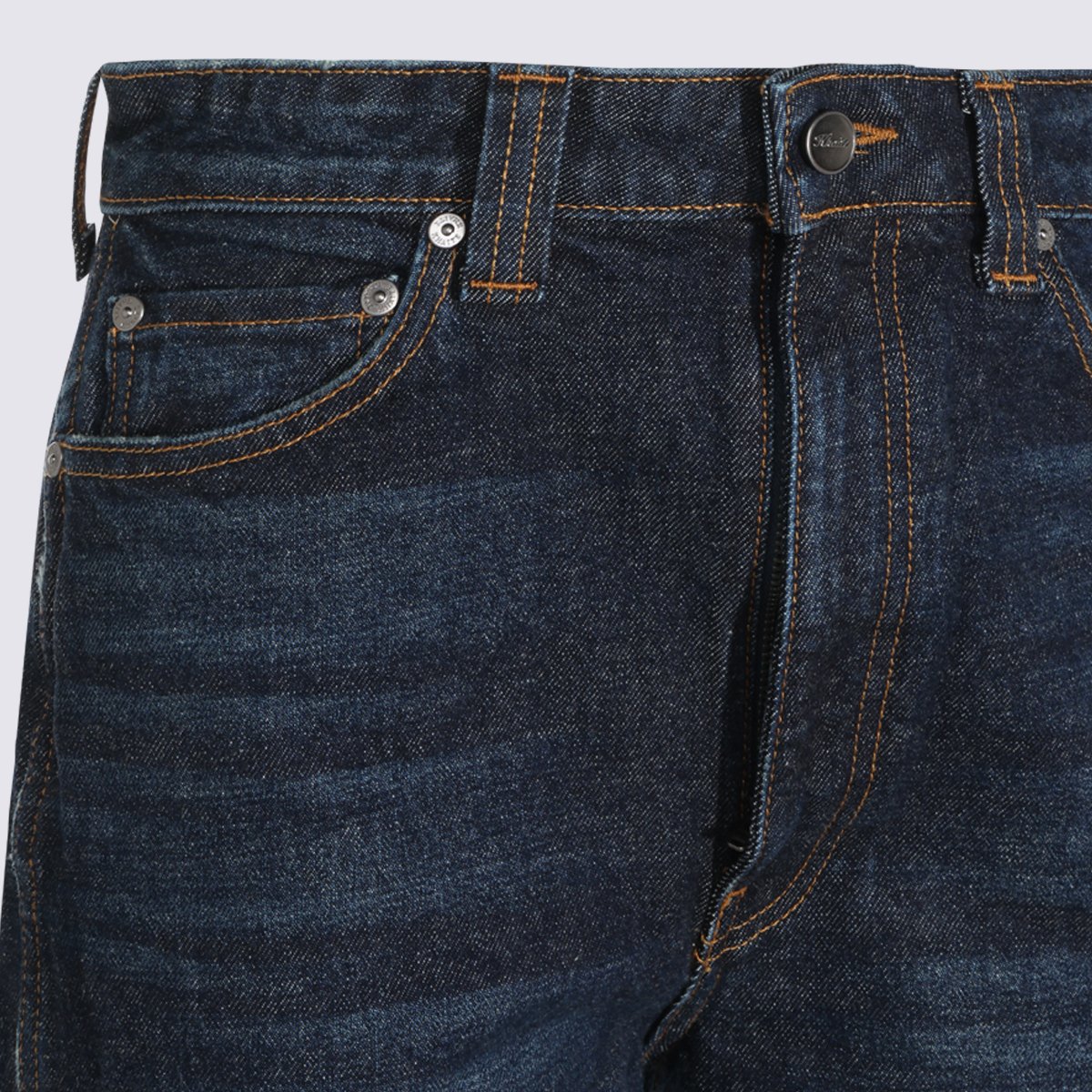Khaite High-Waisted Wide-Leg Jeans with Contrast Stitching Zwart