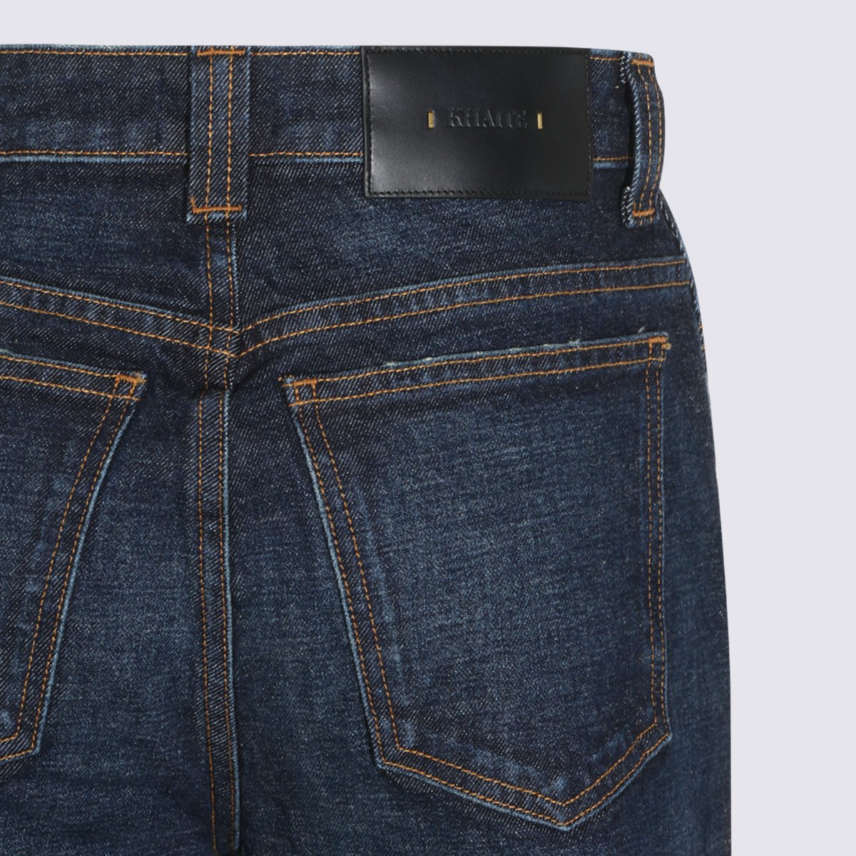 Khaite High-Waisted Wide-Leg Jeans with Contrast Stitching Zwart