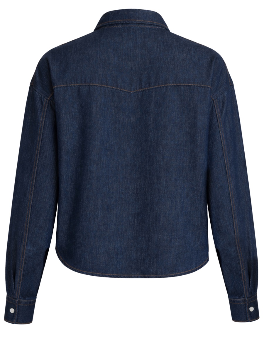 Khaite Neutrals Grenon Cropped Denim Cotton Shirt Zwart