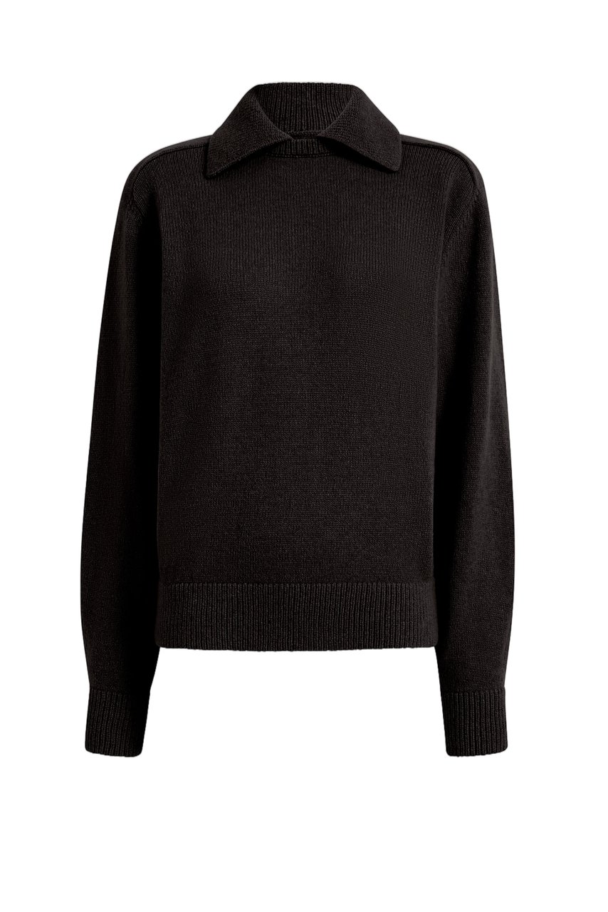 Khaite Black Wool-Blend Jackson Sweater Zwart