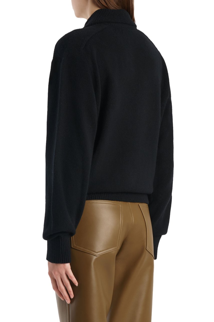 Khaite Black Wool-Blend Jackson Sweater Zwart
