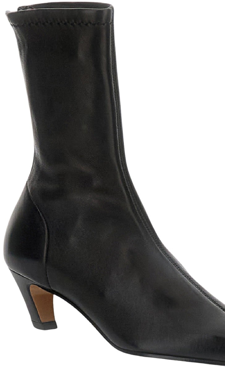 Khaite Mid-Calf Black Boots with Pointed Toe Zwart