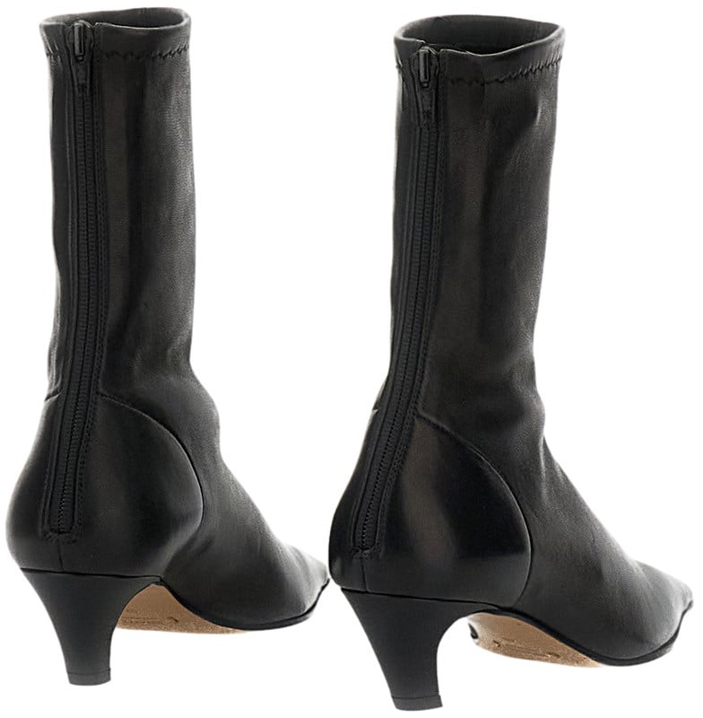 Khaite Mid-Calf Black Boots with Pointed Toe Zwart