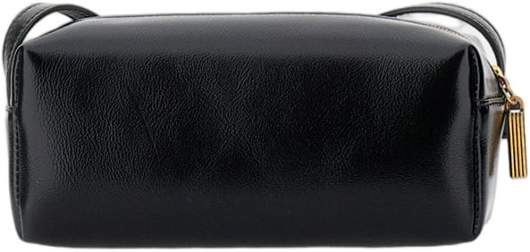 Khaite Rectangular Mini Crossbody Bag in Luminous Calfskin Zwart
