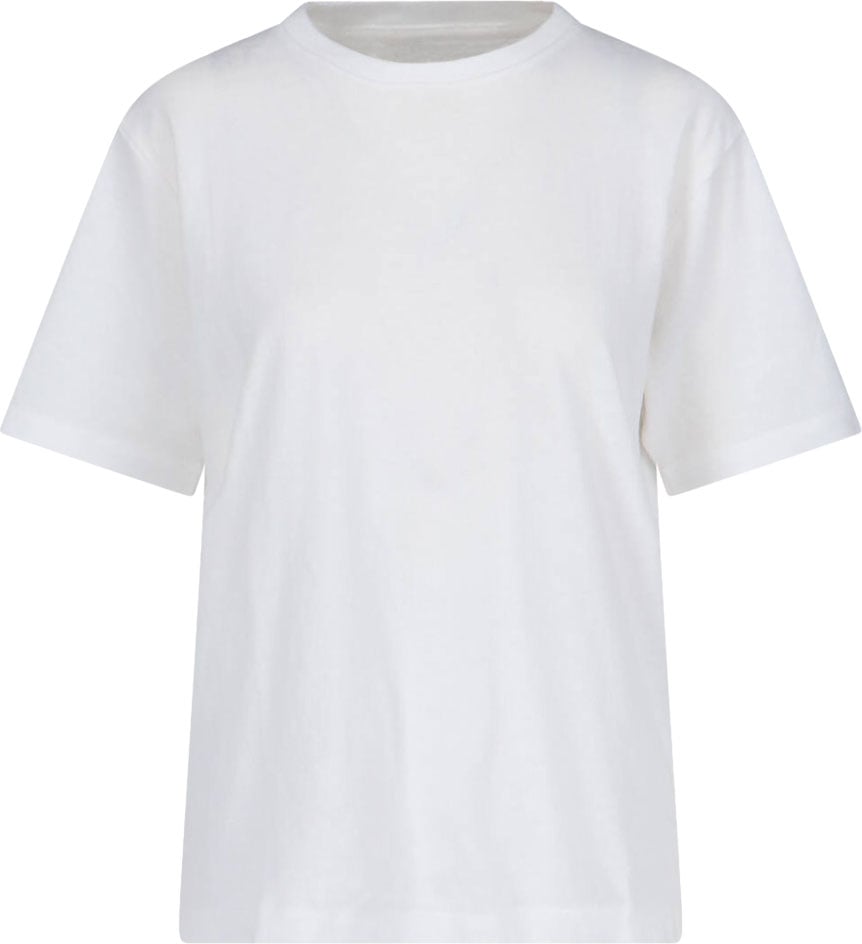 Khaite "Mae" T-Shirt, White Cotton, Crew Neck Wit