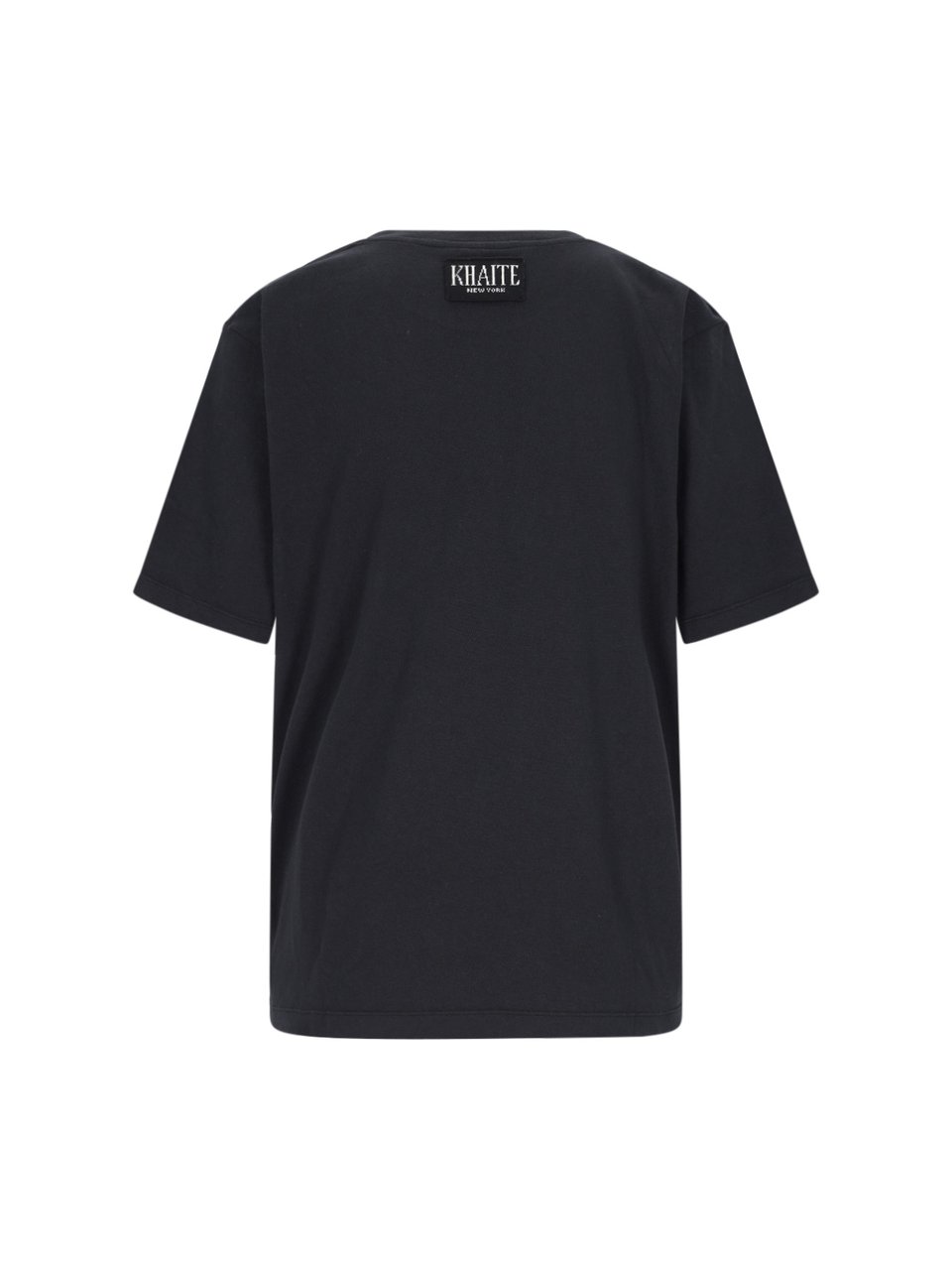Khaite "Mae" T-Shirt, In Black Cotton Jersey Zwart
