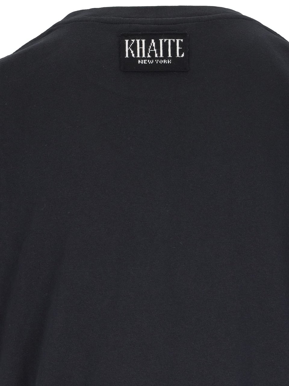 Khaite "Mae" T-Shirt, In Black Cotton Jersey Zwart