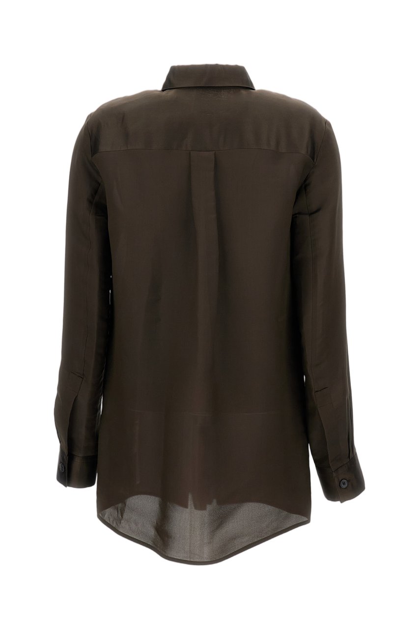 Khaite Straight-Cut Oversized Shirt With Tone-On-Tone Button Closure Bruin