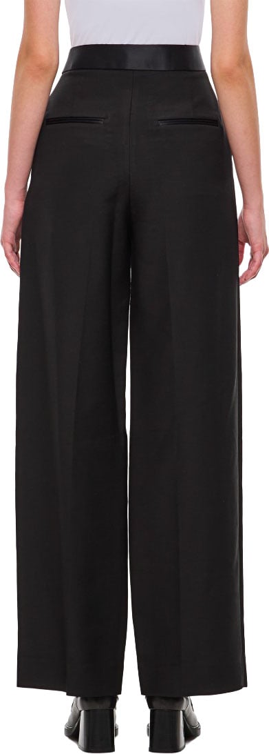 Khaite Straight Leg Pants With Pleat Detailing And Exposed Zipper Zwart