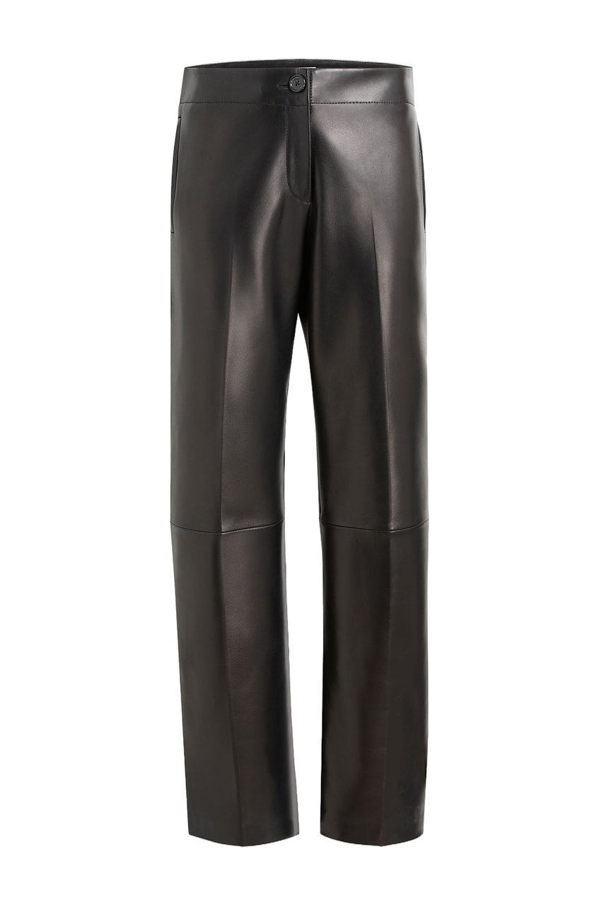 Khaite Mita Low-Rise Plongé Leather Pants Zwart