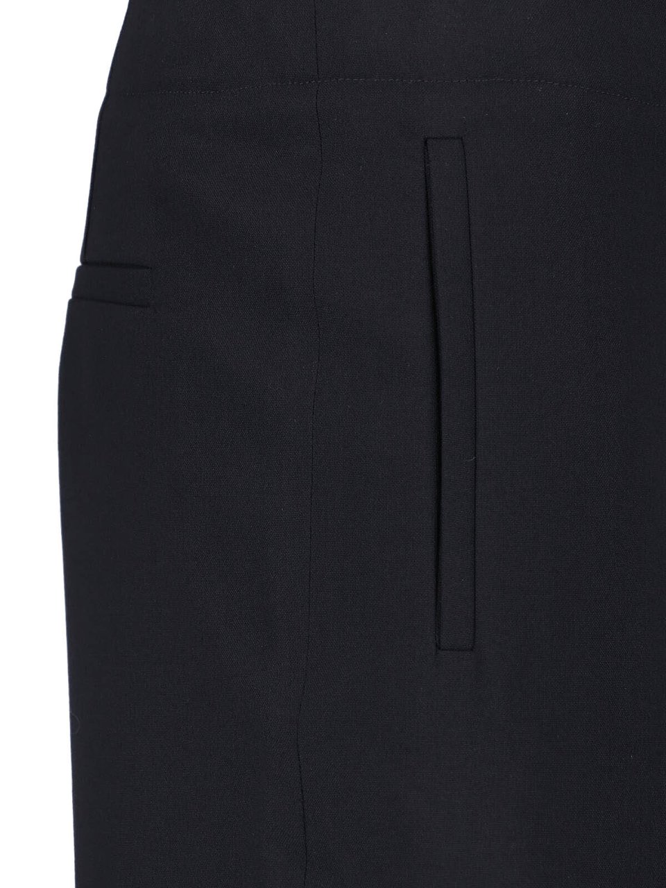 Khaite Black Virgin Wool Mita Straight-Leg Pants Zwart
