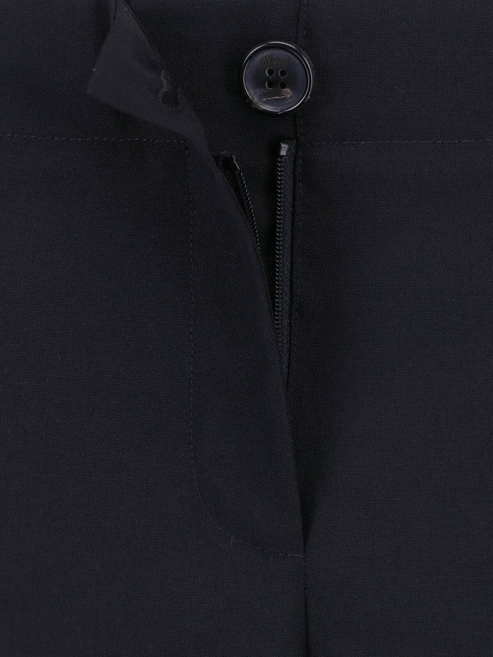 Khaite Black Virgin Wool Mita Straight-Leg Pants Zwart