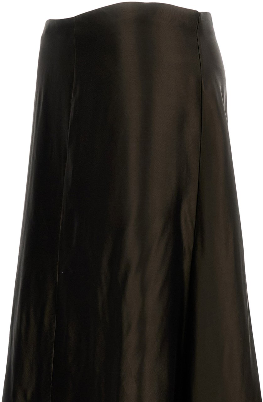 Khaite Flared Mini Skirt With Invisible Zip Closure Bruin