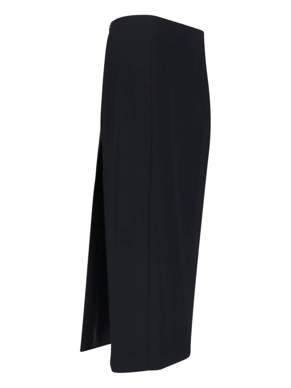Khaite Black Lyle Side Slit Maxi Skirt Zwart