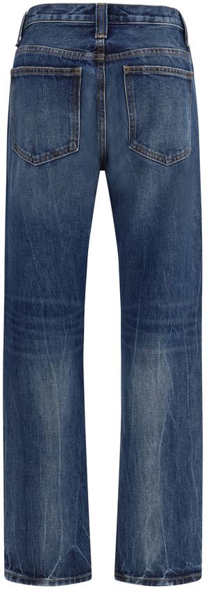 Khaite Khaite Blue Cotton High-Waisted Jean Blauw