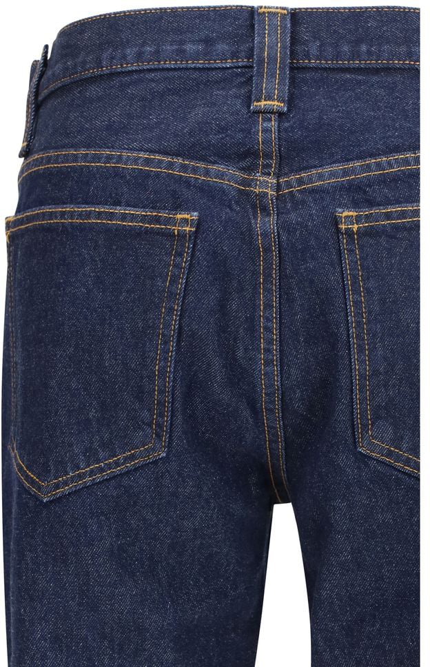 Khaite Blue Cotton Straight-Leg Jeans Blauw