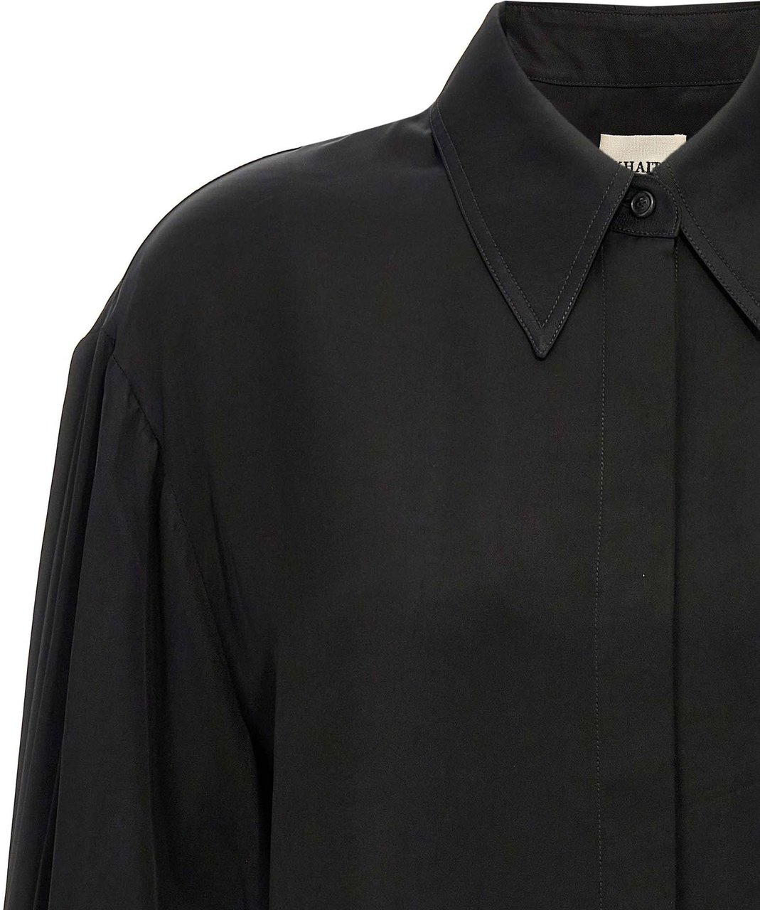 Khaite Black Cupro Blouse Zwart
