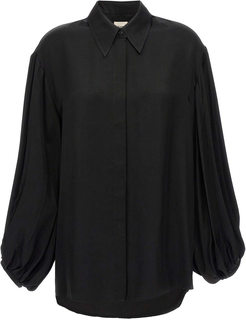 Khaite Black Cupro Blouse Zwart