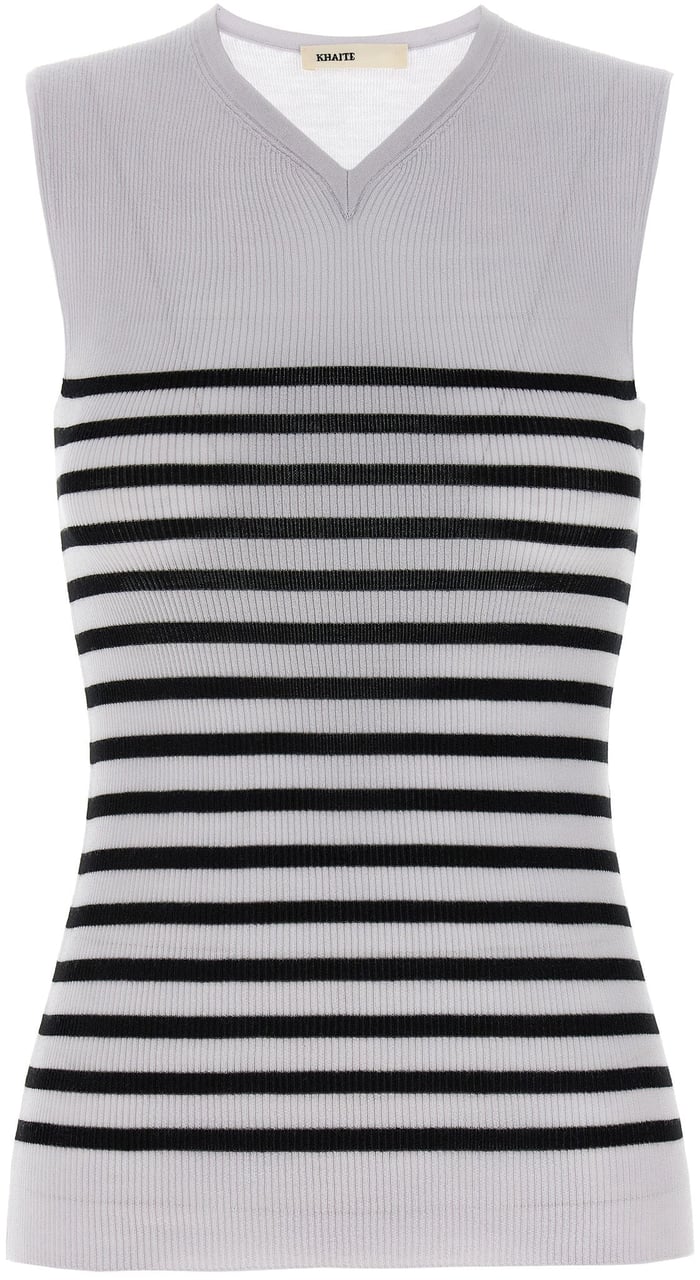 Khaite Bicolor Wool Sleeveles T-Shirt Divers