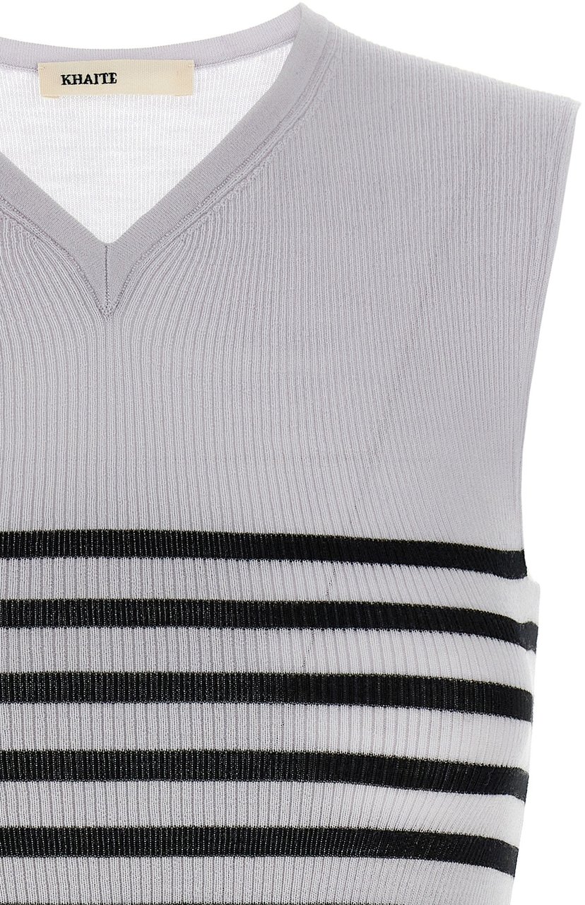 Khaite Bicolor Wool Sleeveles T-Shirt Divers