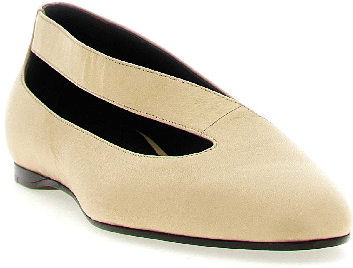 Khaite Beige Lamb Leather Ballet Flats Beige