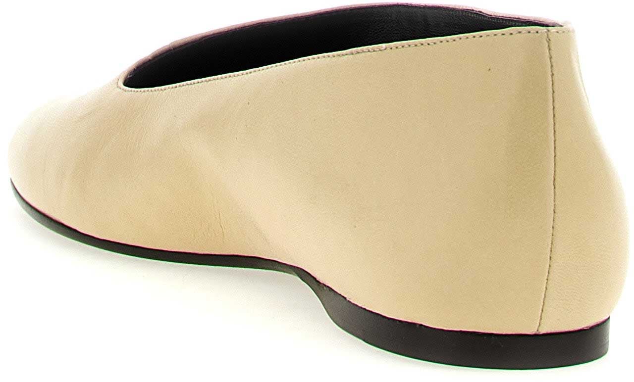 Khaite Beige Lamb Leather Ballet Flats Beige