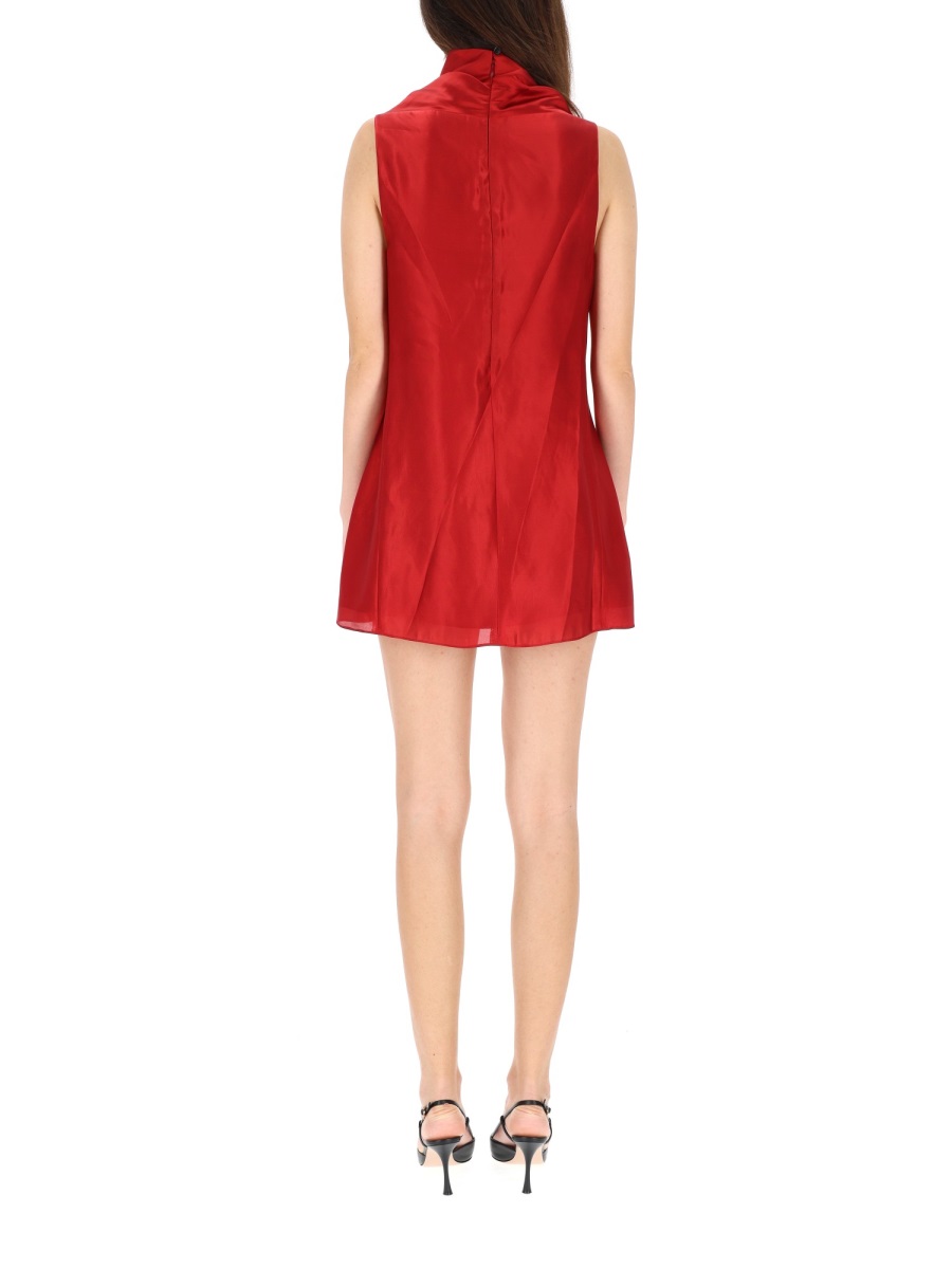 Khaite Daria Red High Neck Mini Dress Rood