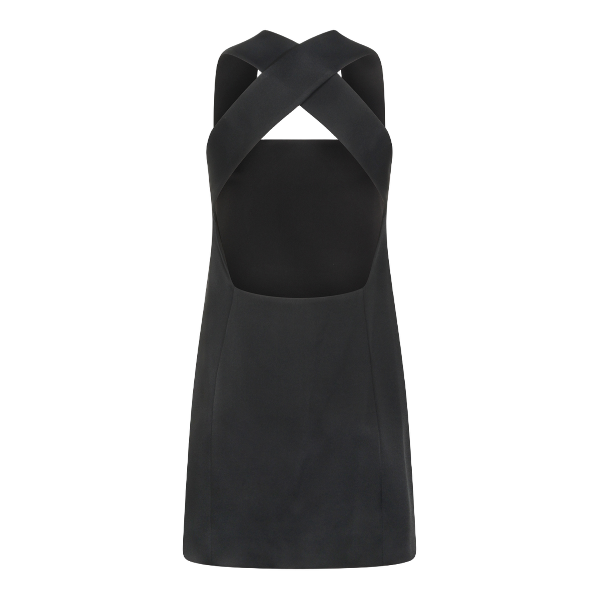 Khaite Mini Black Dress with Cross-Back Detail Zwart